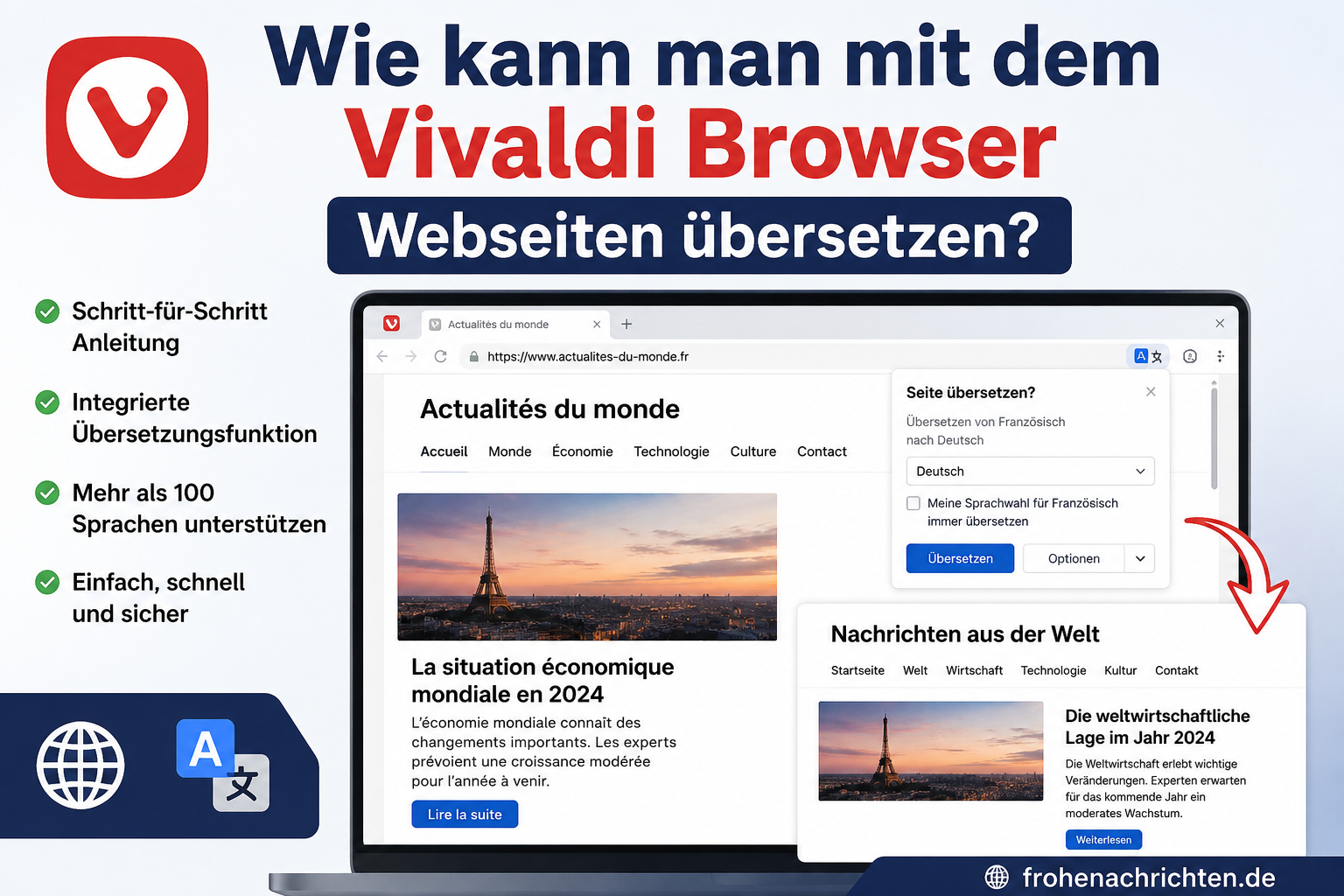 wie kann man mit dem vivaldi browser webseiten übersetzen