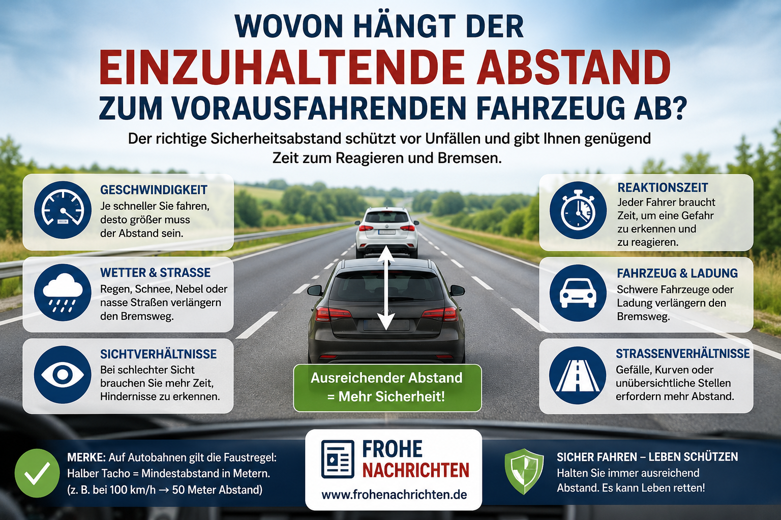 wovon hängt der einzuhaltende abstand zum vorausfahrenden fahrzeug ab