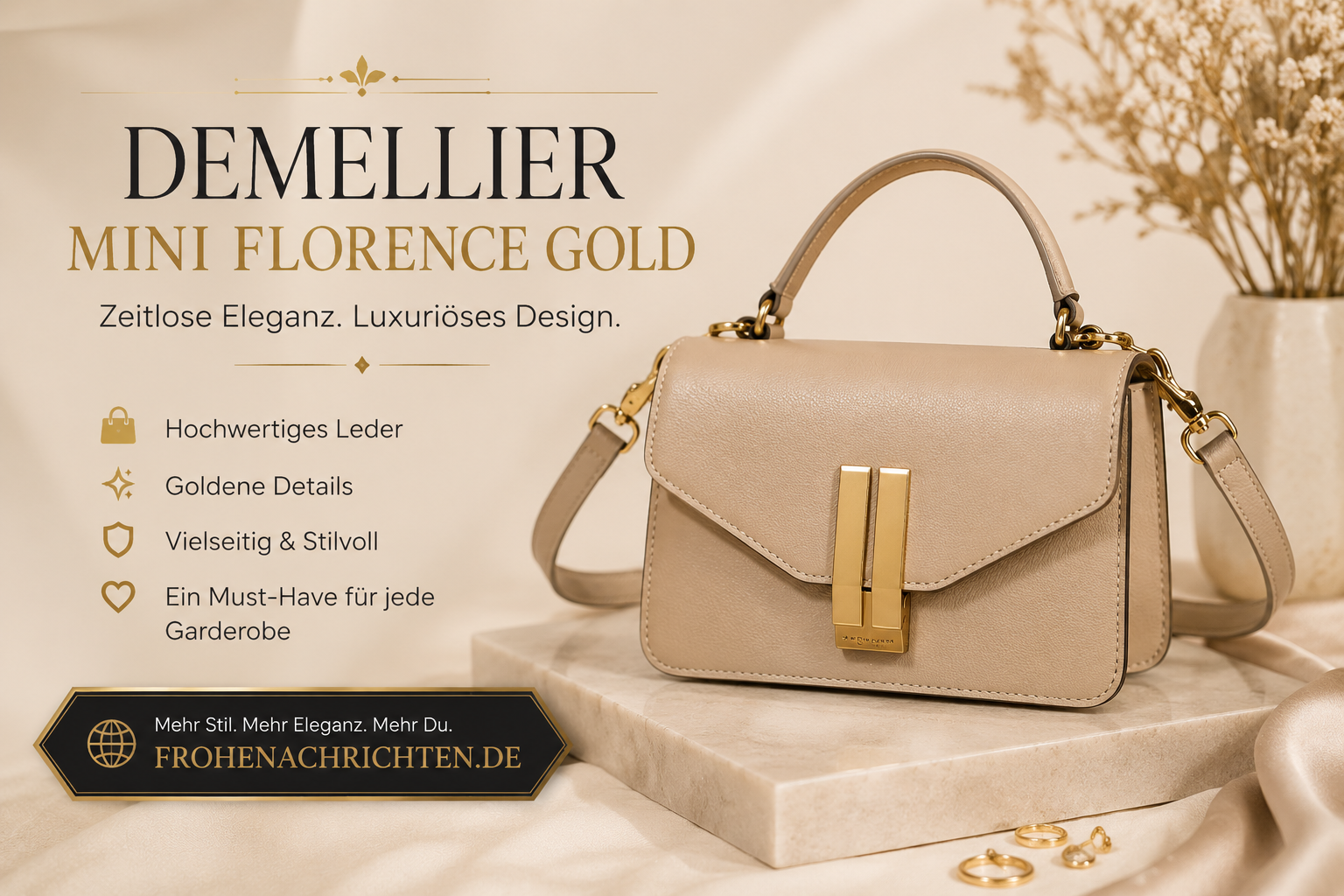 demellier mini florence gold